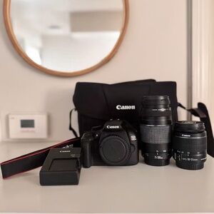 Canon DSLR Camera Kit in Black with Two Zoom Lenses